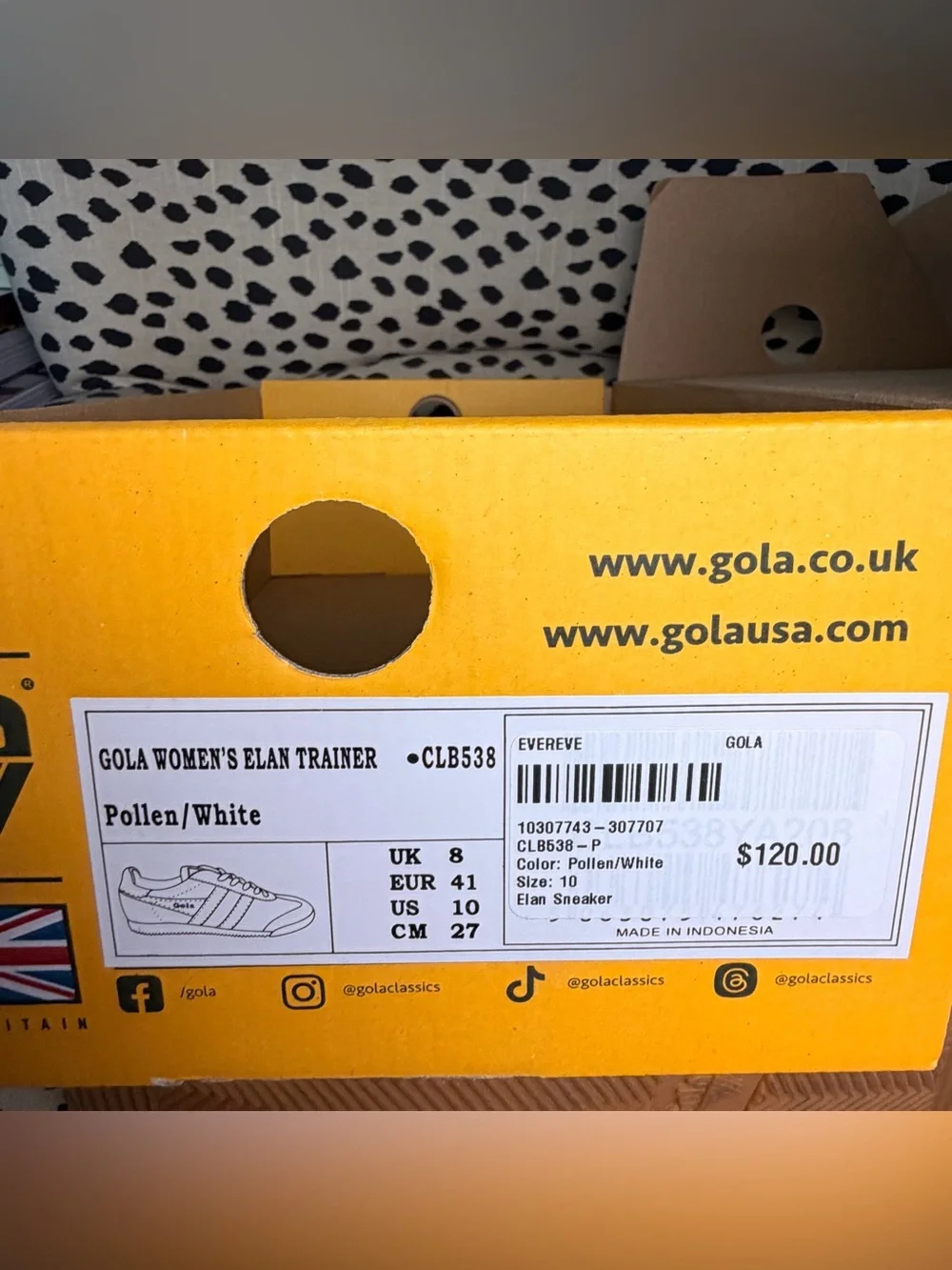 Gola Women’s  Yellow Suede Sneakers with White Stripes and Gum Sole